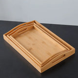 Popxstar  Solid Color Wooden Rectangular Dinner Plate Western Food Rectangular Square Snack Dessert Serving Tray Restaurant Bar Household