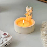 Popxstar Cute Kitten Candle Candlestick Cartoon Cat Aromatherapy Candle Holder Durable Birthday Gift Ornament