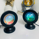 Popxstar Led USB Sunset Lamp Projector Home Decor Night Light Portable Mood Light For Bedroom Living Room Wall Photography Neon Lights