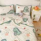 Popxstar Cooling Summer Comforter Bedding Sets Double Sided Cool Feeling Fabric Duvet Summer Blanket Ice Silk Fitted Sheet and Pillowcase