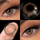 Popxstar  1pair Brown Color Contact Lenses Gray Fashion Lenses Brown Colored Lens Gray Beauty Pupils purple Softlenses eye makeup