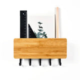 Popxstar Wall Hanging Bamboo Key Hanger Holder Wall Organizer Rectangle Key Rack Hooks Coat Hooks Home Decoration Coat Hanger