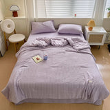 Popxstar  new seersucker summer cool quilt double yarn summer air conditioner thin quilt machine washable student dormitory quilt