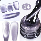 Popxstar 10ml Rainbow Purple Water Light Cat Magnetic Gel Nail Polish Shining Sliver-light Holographics Semi Permanent UV Gel
