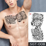 Popxstar Large Chest Waist Shoulder Back Waterproof Temporary Tattoo Sticker Lace Gemstone Flower Fake Tatoo Underboob Body Art For Women