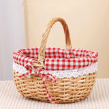 popxstar New Wicker Egg And Fruit Basket Storage Basket Handheld Outdoor Picnic Basket Egg Basket Flower Basket Gift For Best Friend