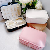 Popxstar Korean Version Simple Ins Style Portable Jewelry Storage Box New High-end Exquisite Large Capacity Travel Jewelry Bag