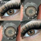 1 Pair Yearly New Korean Natural Lenses Color Contact Lenses Eyes Black Beautiful Pupil Brown Eye Contacts Cosmetic Len