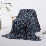 Popxstar Faux Rabbit Fur Leopard Print Double-layer Coral Rabbit Plush Blanket Bedroom Sofa Soft Breathable Warm Cover Blanket