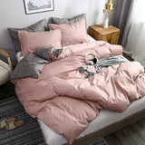 Popxstar  Simple Texture Grain Polyester Duvet Cover Set King Size Plain Queen Bedding Set Affordable Durable Quilt Cover and Pillow Case