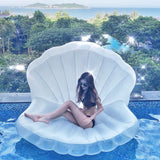 Popxstar Giant Inflatable Toys Seashell with Pearl Ball Swimming Pool Float Inflatable Toys Chair Bed Outdoor Summer Beach Party Mattress
