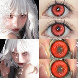 1Pair Hot Selling Cosplay Color Contact Lenses for Eyes Red Lenses Degree 0 to -8.00 Anime Beauty Pupil Fast Shipping