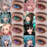 Popxstar  1pair/2pcs Colored Contact Lenses for Eyes Pink Contacts Purple Lenses Cosplay Contact Lenses Yearly Fashion Eye Lenses