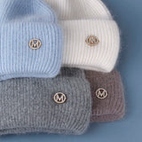 Popxstar new  Hot Selling Winter Hat Real Rabbit Fur Winter Hats For Women Fashion Warm Beanie Hats Solid Adult Cover Head Cap