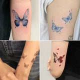 Popxstar  24pcs Butterfly Tattoo Stickers Waterproof Long Lasting Clavicle Sexy Arm Simulation Dark Tattoo Stickers