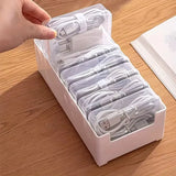Popxstar  Cable Organizer Storage Box Set Durable Plastic Daily Office Supplies Sundries Charging Cord & Mobile Device Management Storage