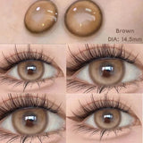 Popxstar Contact Lenses for Eyes with Degree 1 Pair Big Eye Lenses Brown Lenses Fog Pearl Lens Korean Lenses Natural Lenses