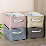 Popxstar New Linen Fabric Storage Basket Large Capacity，for Sorting and Organizing Miscellaneous Items Storage Baskets Woven Basket