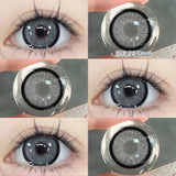 Popxstar  2PCS Big Grey Contact Lenses for Eyes Myopia Colored Contact Lens Natural Brown Pupils Gradient Contact Lens Black Lens