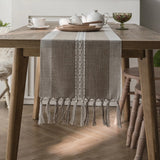 Popxstar  Table Runner Nordic Jacquard Geometric Table Flag Tassel Fashion Tea Flag Dining Flag Long Polyester Cotton Tablecloth