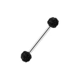 Popxstar piercing women 16mm Stainless Steel Shiny Rhinestones Tongue Nails Piercing Body Studs Piercing Tongue Rings Body Jewelry for Hot Women Girls