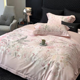 Popxstar  Premium 1000TC Egyptian Cotton Flowers Plant Prints Spring Summer Bedding Set Duvet Cover Flat/Fitted Bed Sheet Pillowcase 4Pcs