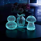 Romantic Luminous glass vase transparent mushroom calabash wave hydroponics dried flowers living room home decoration ornament