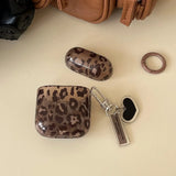 Popxstar fashion luxury transparent leopard print pattern black love heart Pendant for airpods 4 3 1 pro 2 soft silicone protection case