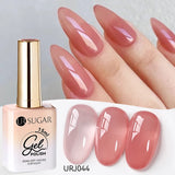 popxstar UR SUGAR 15ml Jelly Milky White Translucent Color Gel Polish Semi Permanent UV Gel Nail Art Soak Off Gel Varnish Latest Fashion