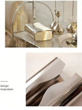 Popxstar Nordic Stainless Tissue Case Mirror Napkin Holder Silvery Napkin Box Desktop Tissue Box Table Decoration Kitchen Accessories