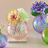 Popxstar Iridescent Ball Vases Decoration Home Living Room Flower Pot for Interior Glass Vase Tabletop Plants Home Decor Home Vase