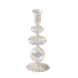 Popxstar 1pc Glass Vases Nordic Candlestick Wedding Decoration Christmas Decoration Candle Stick Holder Home Decor Flower Vase