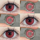 Popxstar 2pcs/pair Cyber Series Halloween Colored Contact Lenses for Makeup Eyes Big Pupils Red Contact Lenses Brown Lens Myopia
