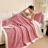 Popxstar Soft Sherpa Throw Blanket for Couch Sofa, Multi Size Fleece 3D Embossed Fuzzy Cozy Blanket for Bed, Thick Blanket for All Season