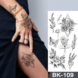 Popxstar  Wholesale Waterproof Temporary Tattoo Sticker Flash Tattoos Lip Print Butterfly Flowers Body Art Arm Fake Sleeve Tatoo