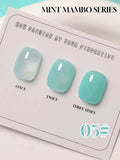 popxstar 12ML Gel Polish Kit- Mint Mambo Collection, Milky Blue & Frosted Ice, 2025 Viral Nail Art Supplies for Summer Vacations