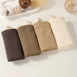 Popxstar Soft Absorbent Gauze Cotton Baby Square Towels Infant Wash Hand Face Towels Crepe Muslin Saliva Wipe Face Cloths for Babies