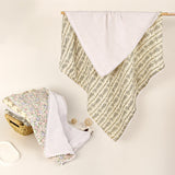 Popxstar Baby Blanket Printed Pure Cotton Baby Muslin Swaddle Blanket Breathable Newborn Quilt Soft Warm Core Children's Quilt 100*100CM