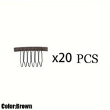 Popxstar  10/20/50Pcs Wig Combs To Secure Wig 6-Teeth Wig Comb Wig Clips With Cloth For Making Wig Caps Steel Material Clips Combs ForHair