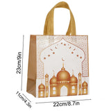 Popxstar  Eid Mubarak Gift Bags Ramadan Kareem Candy Cookie Packaging Bag Islamic Muslim Festival Party Decoration Non-Woven Tote Handbag