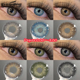 Lenses Colored Contact Lenses with Degree Natural Gray Brown Prescription Lens Yearly Fashion Blue Eye Contact