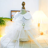Cute High-end Formal Dress Pet Clothes Puff Chiffon Skirt Wedding Dress for Dogs Skirt Princess Dog  York Clothes Pet Cat Dress