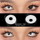 Popxstar  1 Pair Cosplay White Colored Contact Lenses Black Lenses Halloween Beauty Makeup Lens Vampire Red Lenses Anime Colorcon