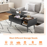 Popxstar Lift Top Coffee Tables For Living Room 39.37"x19.7" Desk Tea Wood Dining Tables Adjustable Storage Shelf Easy Lift Or Lower