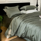 Popxstar  Nordic Silk Bedding Set 4pcs Luxury Lyocell Duvet Cover Set Flat Sheets Set 2 Pillowcases Twin Double Queen Size Bed Linen Set