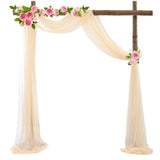 Popxstar Chiffon Wedding Arch Draping for Ceremony Reception Decorations Pink Sheer Fabric Curtains for Party Stage Bridal Shower