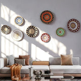 Wall Hanging Pendant Straw Woven Decoration Round-shaped Wall Hanging for Living Room Bedroom New Wall Decoration Moroccan Style