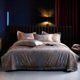 Popxstar  Premium 1000TC Egyptian Cotton Luxury Bedding Set Boho Style Digital Printing Duvet Cover Flat/Fitted Bed Sheet Pillowcases 4Pcs