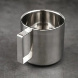 Popxstar 200ml Espresso Cup Saucer Scoop Included Dual Wall 304 Stainless Steel Milk Mug Coffee Cup Mirror Drinkware for Cafeteria