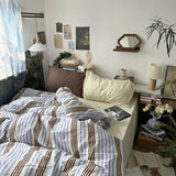 Popxstar  Bed Linen Duvet Cover Stripe Boys Girls Twin Queen Size Duvet Cover Pillowcase Bedding Adult Fashion Home Textile Nordic Sling
